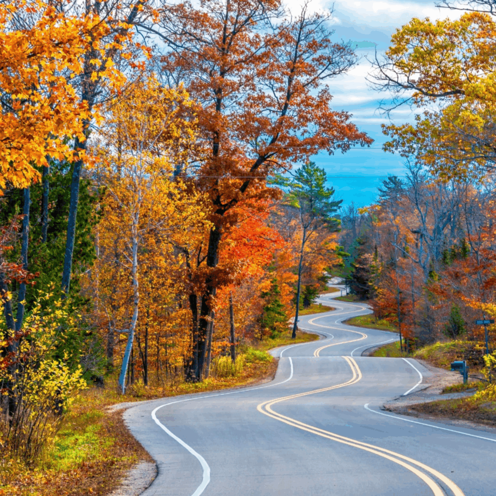Curvy Road to Gills Rock - Pro tips to experiencing fall colors in Door County.